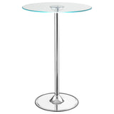 Thea Round 28-inch Glass Top LED Bistro Bar Table
