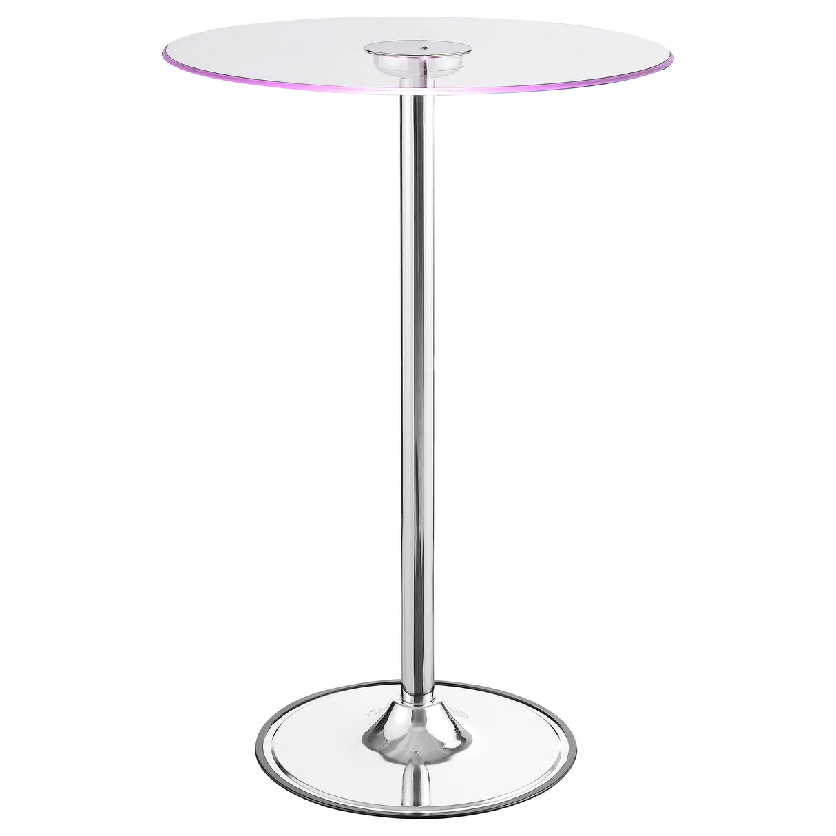 Thea Round 28-inch Glass Top LED Bistro Bar Table