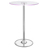 Thea Round 28-inch Glass Top LED Bistro Bar Table