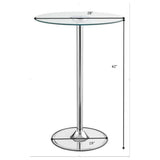 Thea Round 28-inch Glass Top LED Bistro Bar Table