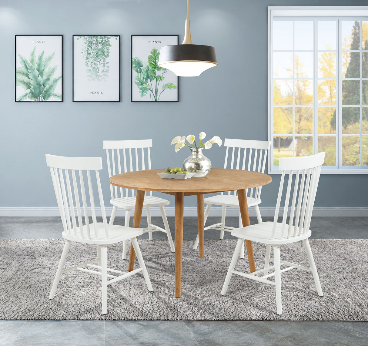 Andrews 48-Inch Round Wood Dining Table Light Ash