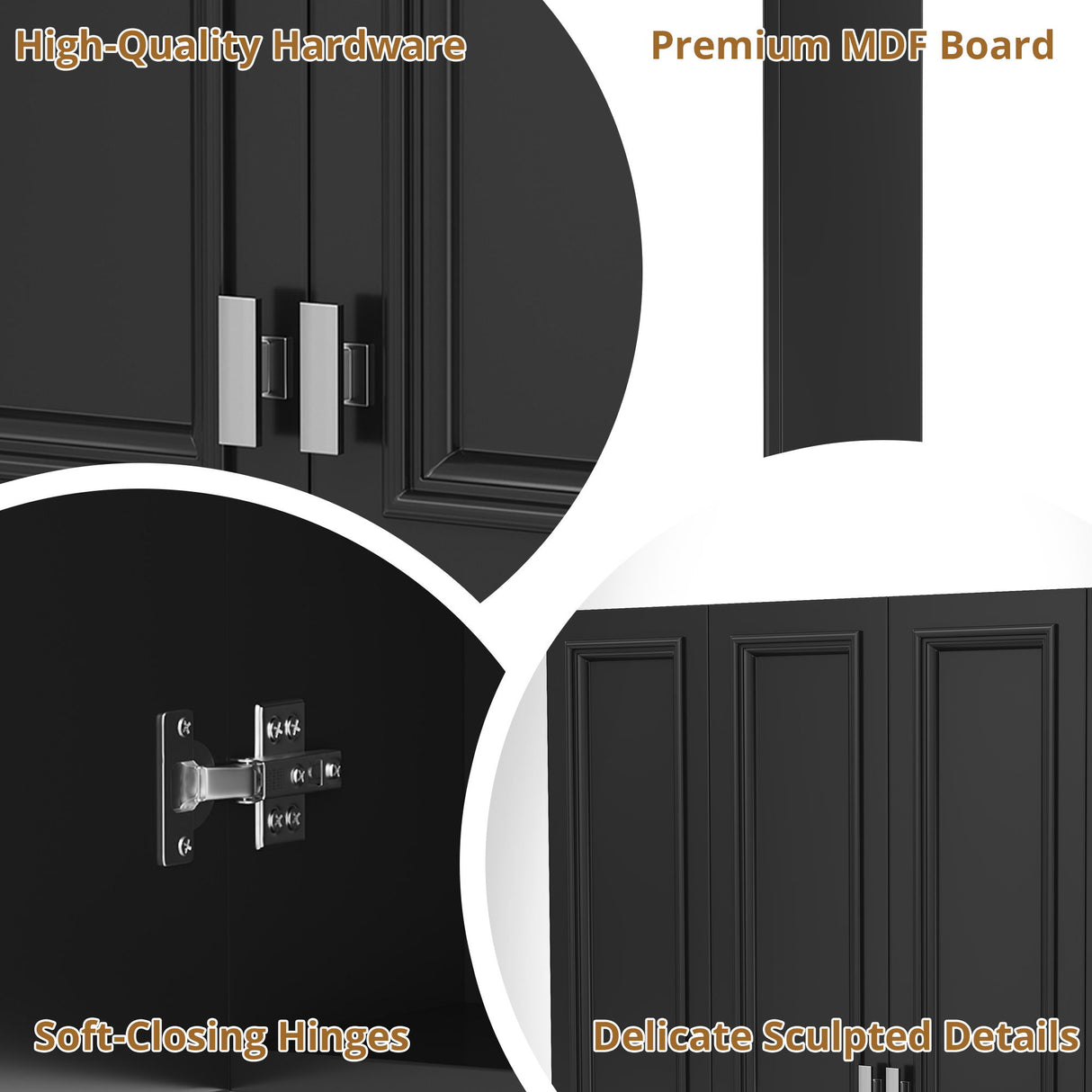 Wall Mounted Bathroom Cabinet With 5 Adjustable Shelves