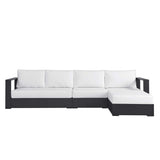 123" 3-Piece Gray Aluminum Outdoor Patio Right-Facing Chaise Sectional – White Cushions - Outdoor - Alpine Outlets