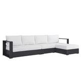 123" 3-Piece Gray Aluminum Outdoor Patio Right-Facing Chaise Sectional – White Cushions - Outdoor - Alpine Outlets