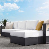 123" 3-Piece Gray Aluminum Outdoor Patio Right-Facing Chaise Sectional – White Cushions - Outdoor - Alpine Outlets