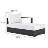 123" 3-Piece Gray Aluminum Outdoor Patio Right-Facing Chaise Sectional – White Cushions - Outdoor - Alpine Outlets