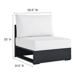 123" 3-Piece Gray Aluminum Outdoor Patio Right-Facing Chaise Sectional – White Cushions - Outdoor - Alpine Outlets