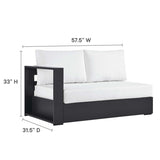 123" 3-Piece Gray Aluminum Outdoor Patio Right-Facing Chaise Sectional – White Cushions - Outdoor - Alpine Outlets