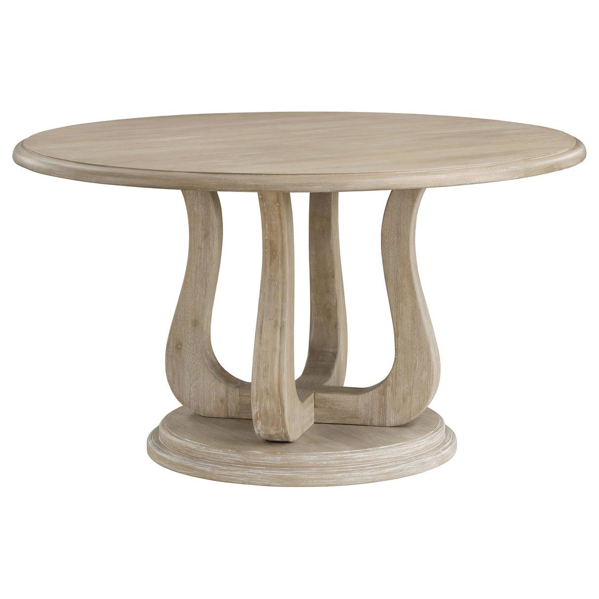 Trofello 5-Piece Round Dining Table Set, White Washed