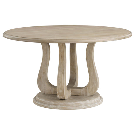 Trofello 5-Piece Round Dining Table Set, White Washed