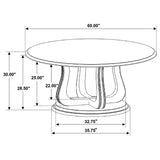 Trofello 5-Piece Round Dining Table Set, White Washed