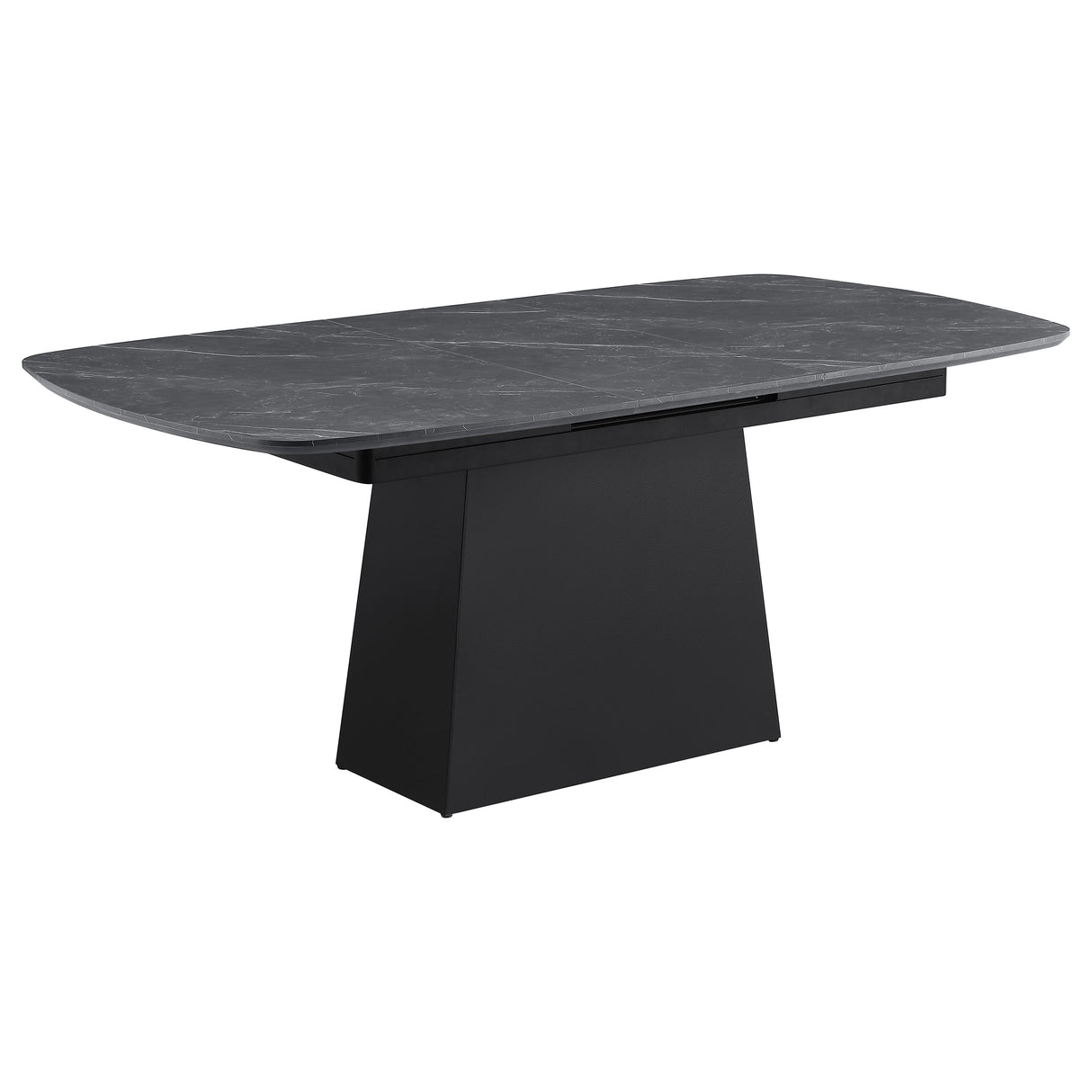 Potero 73-inch Faux Marble Extension Dining Table Black
