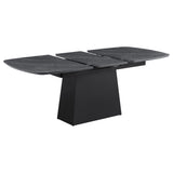 Potero 73-inch Faux Marble Extension Dining Table Black