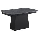 Potero 73-inch Faux Marble Extension Dining Table Black