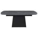 Potero 73-inch Faux Marble Extension Dining Table Black