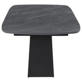 Potero 73-inch Faux Marble Extension Dining Table Black
