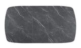 Potero 73-inch Faux Marble Extension Dining Table Black