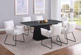Potero 73-inch Faux Marble Extension Dining Table Black