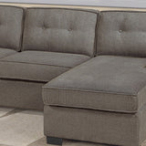 U - Sectional Sofa Upholstered LAF / RAF Chaise With Armless Loveseat And Chairs - Light Brown