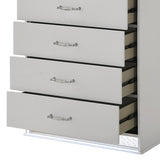 Glam - 5 Drawer Chest With LED Lighting - White