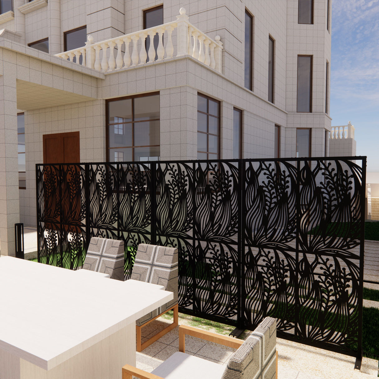 Free Standing Decorative Privacy Screen, Outdoor And Indoor Divider