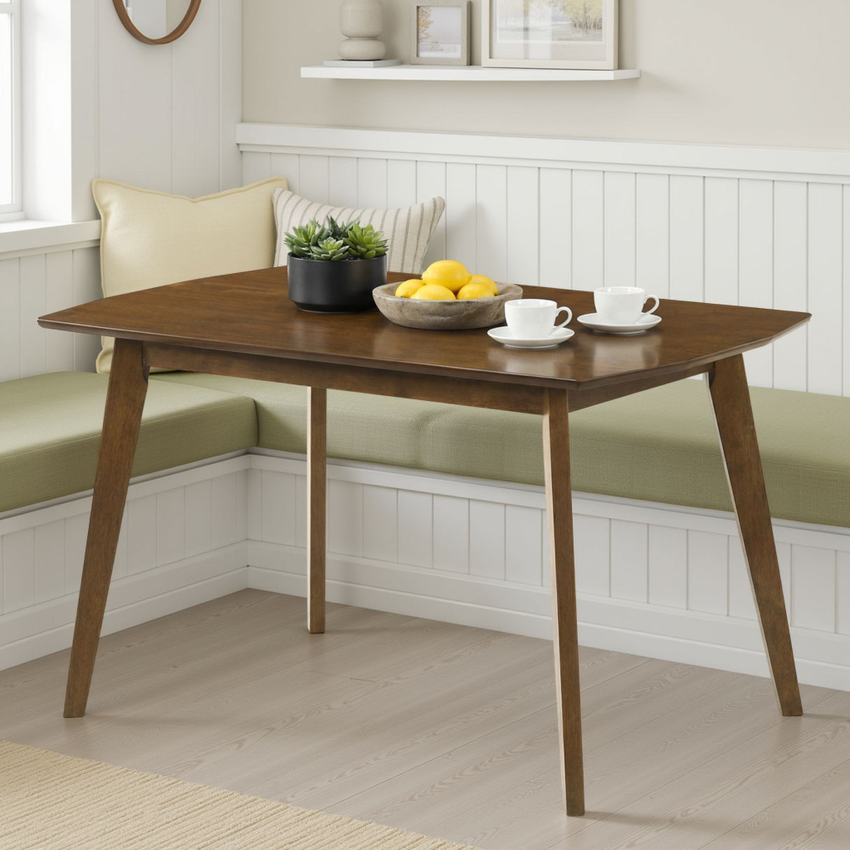 Amaris - Modern Wood 47" Flared Base Dining Table, Seats 4 - Walnut