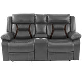 Modern Reclining Loveseat With Console, Cup Holders, Storage