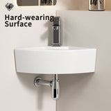 Triangle Corner Sink For Bathroom - Milk White