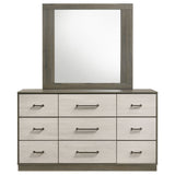 Edmondson - 9 Drawer Dresser With Mirror - Natural / Gray