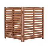 3 Panel Outdoor Air Conditioner Fence With Privacy Screen - Brown