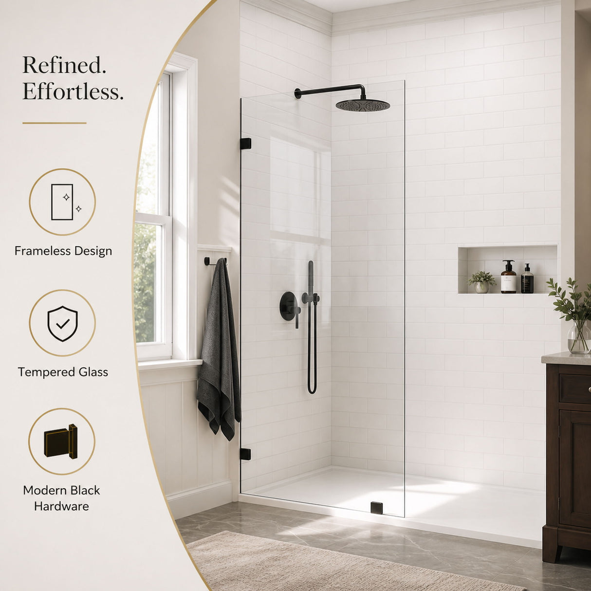 Frameless Walk-In Shower Glass Panel