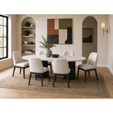 Sylvie - 7 Piece Standard Height Dining Set (Oval Table And Six Chairs) - Black With Grain