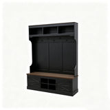 Farmhouse Hall Tree With Bench And Shoe Storage
