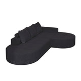 Modern Curved Sofa, L-Shaped Modular Sectional Set With 3 Pillows