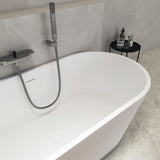 Solid Surface Freestanding Soaking Bathtub & Ergonomic Design