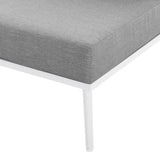 130" 4-Piece Modern Rope and Aluminum Outdoor Sectional Sofa – White Gray - Outdoor - Alpine Outlets