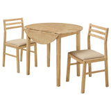 Bucknell 3-Piece Round Drop Leaf Dining Set in Natural