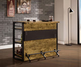Renaldi 3-Shelf Home Bar Wine Cabinet, Rustic Nutmeg