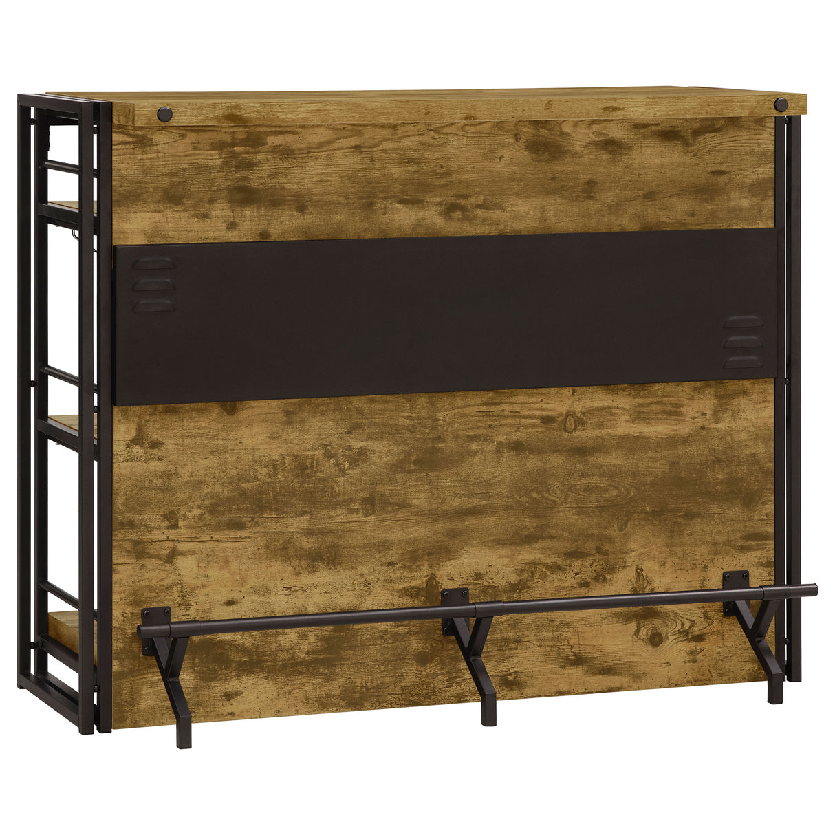 Renaldi 3-Shelf Home Bar Wine Cabinet, Rustic Nutmeg