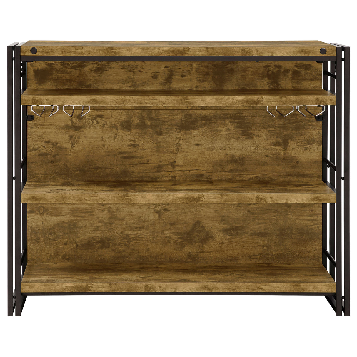 Renaldi 3-Shelf Home Bar Wine Cabinet, Rustic Nutmeg