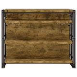 Renaldi 3-Shelf Home Bar Wine Cabinet, Rustic Nutmeg