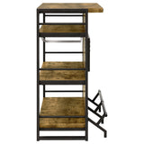 Renaldi 3-Shelf Home Bar Wine Cabinet, Rustic Nutmeg