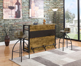 Renaldi 3-Shelf Home Bar Wine Cabinet, Rustic Nutmeg