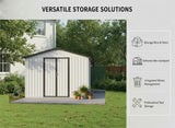Garden Shed Outdoor Storage Building Waterproof Metal Frame 10x12ft