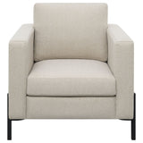 Schwan - Upholstered Track Arm Accent Chair - Oatmeal
