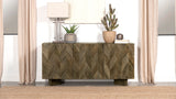 Tyler 3-Door Solid Wood Sideboard, Mango Brown