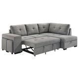 Atkinson - Sleeper Sectional Sofa With Lift Top Chaise - Gray