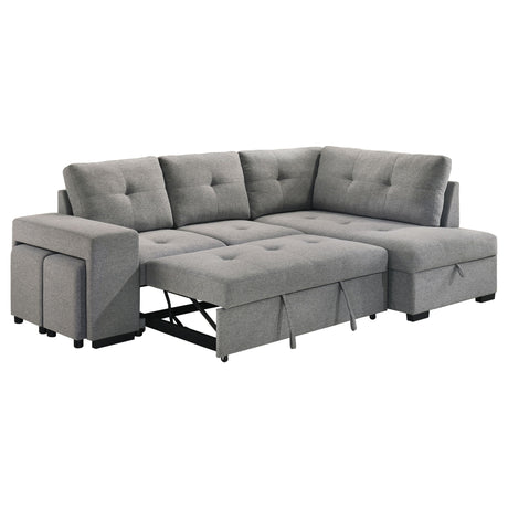 Atkinson - Sleeper Sectional Sofa With Lift Top Chaise - Gray