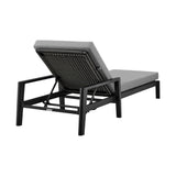 Cayman - Outdoor Patio Adjustable Chaise Lounge Chair In Aluminum With Gray Cushions