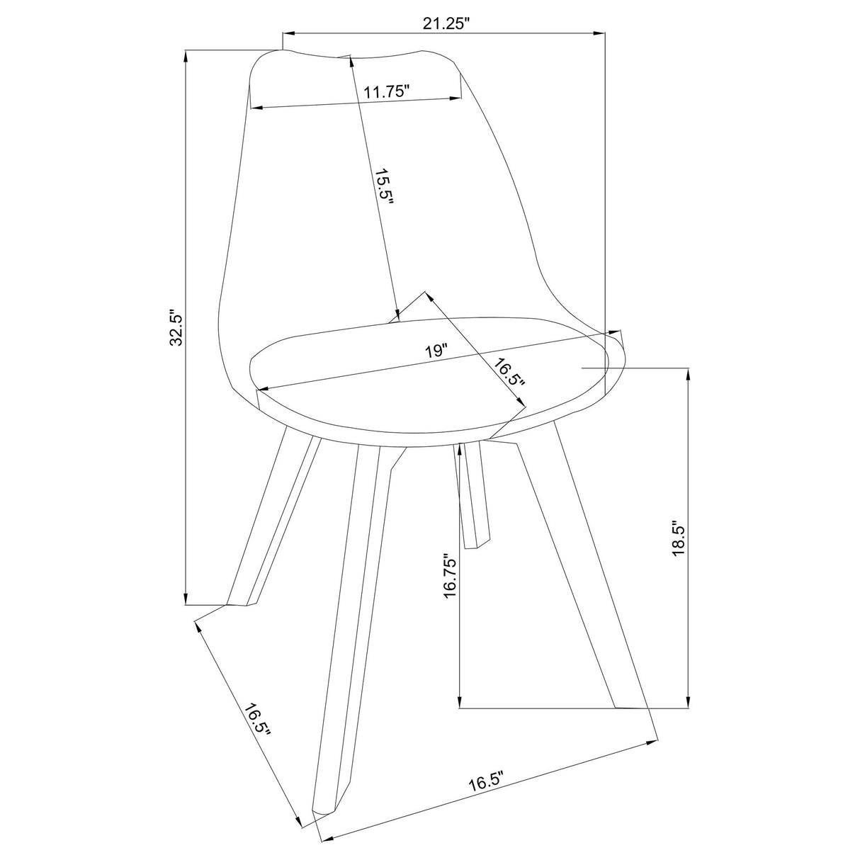 Elegant Padded Side Chair (Set Of 2)
